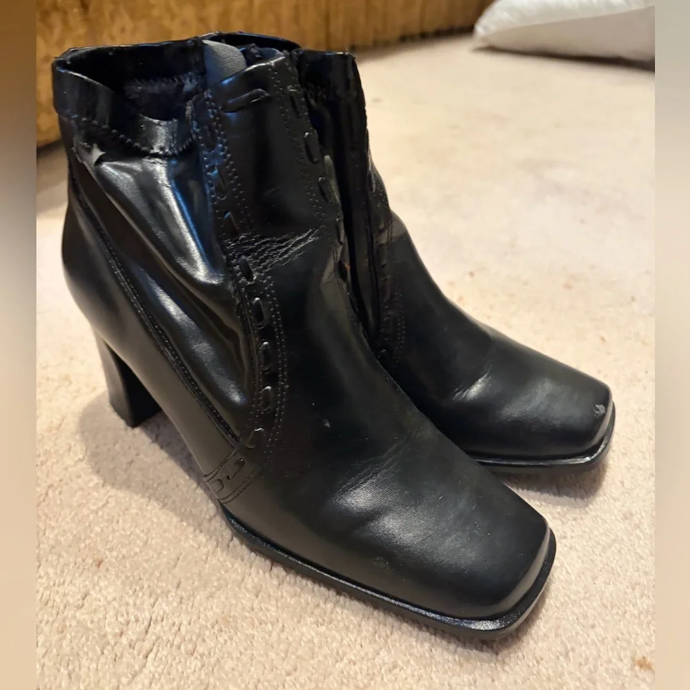Feetfirst Black Leather Ankle Boots - Picture 2 of 8